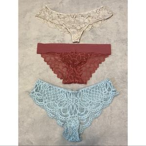 3 Victorias Secret + VS Pink Lace Panties (Small)